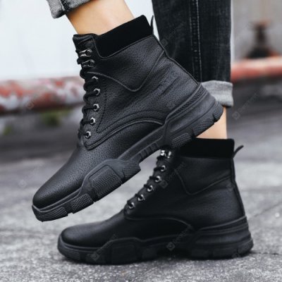 Men High Top Steel Toe Boots Lace Up Work Safety Shoes Army Combat Hiking