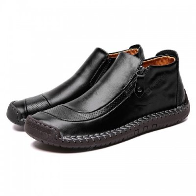 Men Leather Shoes Large Size Breathable Boots