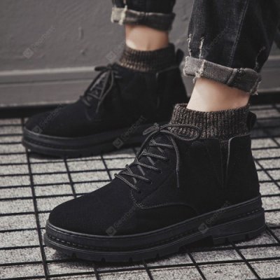 Men's Retro Non-slip Snow Boots Simple Casual Lace Up Shoes